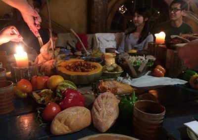 Enjoying the Banquet at Hobbiton!