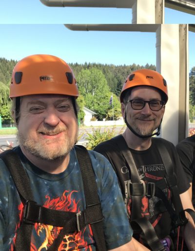 Ray before his zip in the NZ canopy!